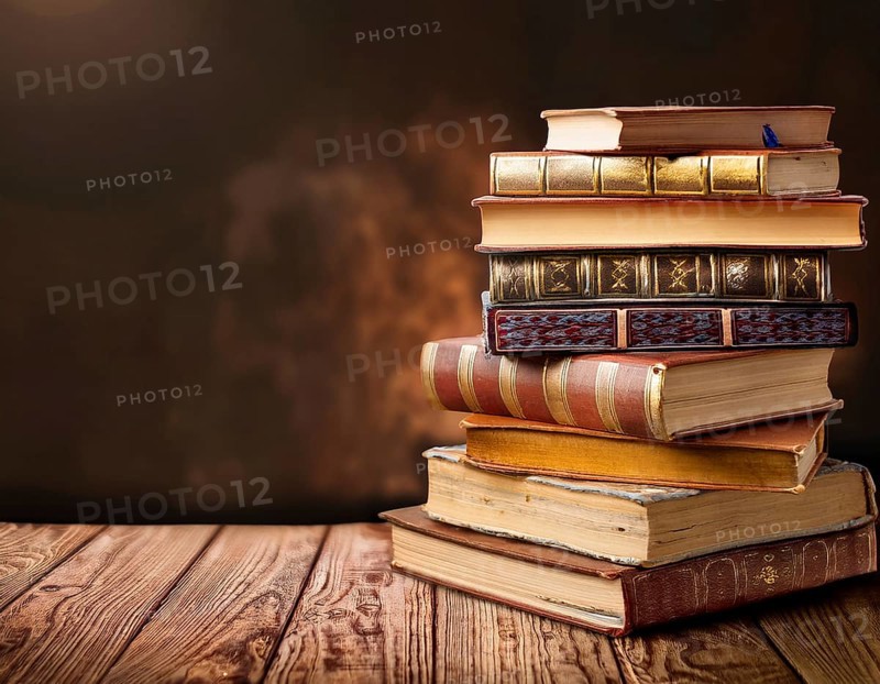 Old books arranged highlighting their historical significance. Neatly arranged representing a collection of wisdom, AI generated