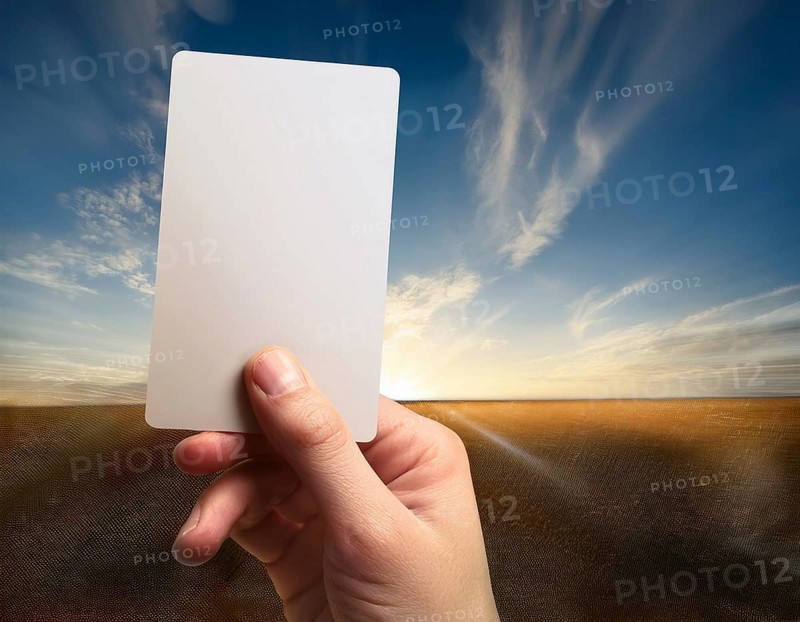 Hand holding a sheet of paper in hand.. AI generated image, ai