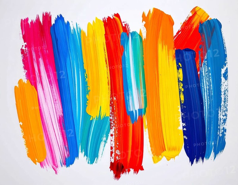 Decorative brush strokes abstract print with vibrant textures and painterly effects, suitable for creative modern wall décor, AI generated