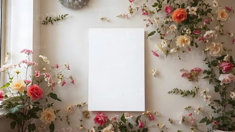 Minimalist blank white presentation board poster design, ideal for offices, classrooms, or home décor inspirational displays, AI generated