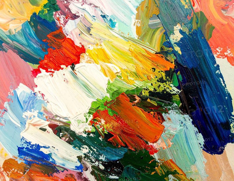 Decorative brush strokes abstract print with vibrant textures and painterly effects, suitable for creative modern wall décor, AI generated