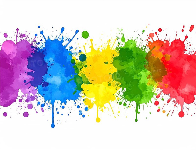 Minimalist watercolor splash poster on white background, an artistic modern décor print for homes, studios, and offices, AI generated