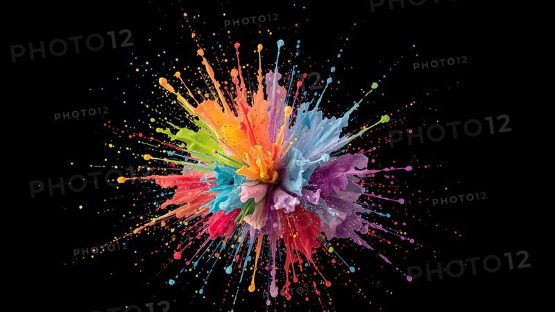 Color dust explosion poster bursting with vibrant energy, abstract powder splash, festival inspiration, and colorful digital décor, AI generated