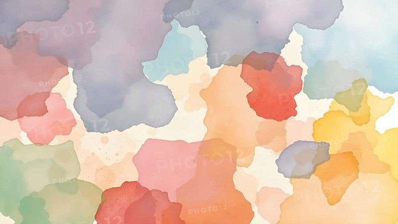 Watercolor pastel brush strokes poster with soft dreamy textures and soothing colors for tranquil interior décor, AI generated