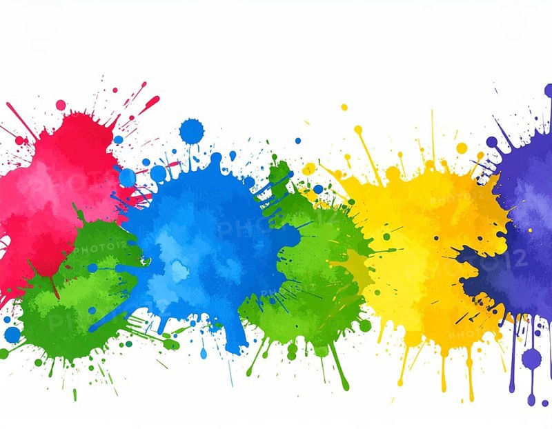 Minimalist watercolor splash poster on white background, an artistic modern décor print for homes, studios, and offices, AI generated