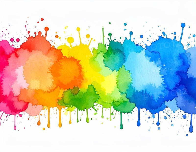 Minimalist watercolor splash poster on white background, an artistic modern décor print for homes, studios, and offices, AI generated