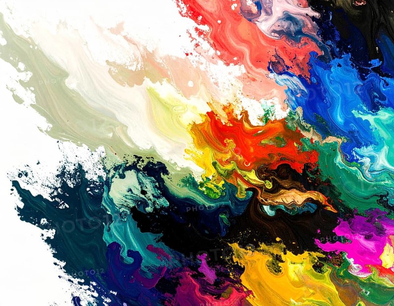 Decorative brush strokes abstract print with vibrant textures and painterly effects, suitable for creative modern wall décor, AI generated