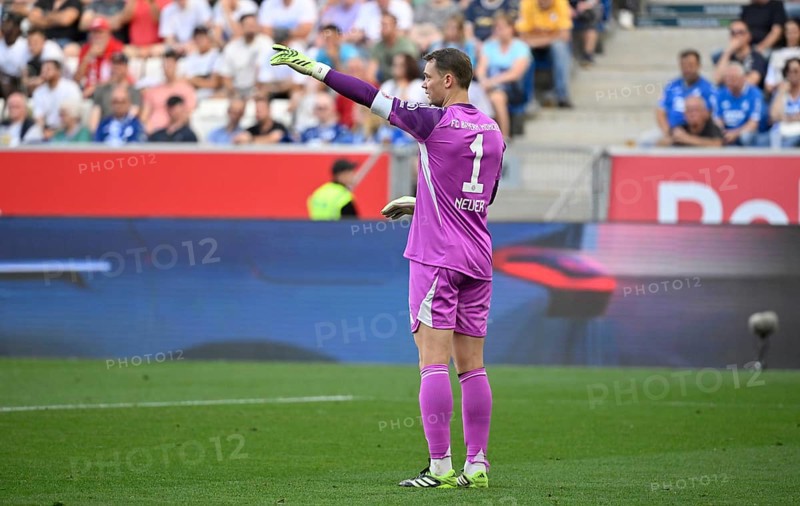 Goalkeeper Manuel Neuer FC Bayern Munich FCB (01) Gesture Gesture Football Bundesliga, PreZero Arena, Sinsheim, Baden-Württemberg, Germany