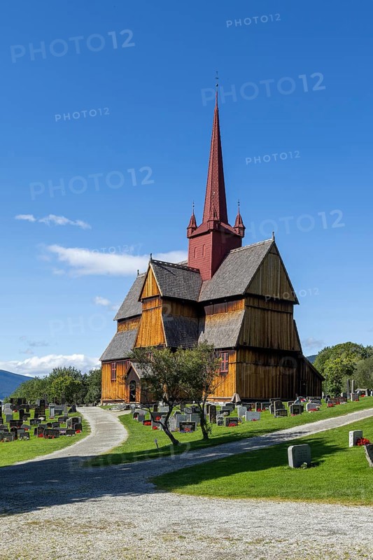 Stave church or Stavkyrkje, Ringebu, Gudbrandsdalen or Gudbrandsdalen, Fylke Oppland, Norway