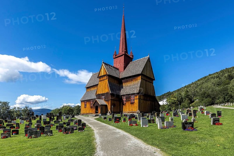 Stave church or Stavkyrkje, Ringebu, Gudbrandsdalen or Gudbrandsdalen, Fylke Oppland, Norway
