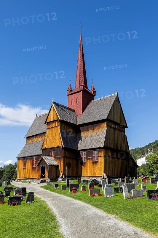 Stave church or Stavkyrkje, Ringebu, Gudbrandsdalen or Gudbrandsdalen, Fylke Oppland, Norway