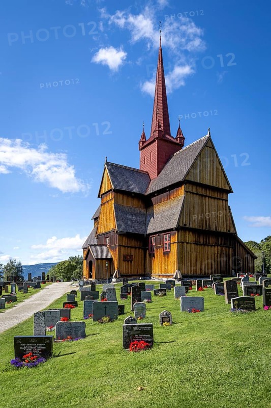 Stave church or Stavkyrkje, Ringebu, Gudbrandsdalen or Gudbrandsdalen, Fylke Oppland, Norway