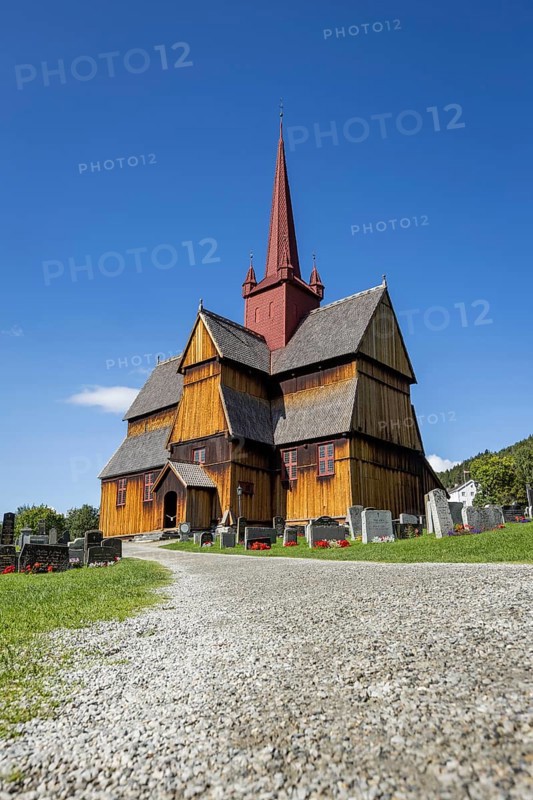 Stave church or Stavkyrkje, Ringebu, Gudbrandsdalen or Gudbrandsdalen, Fylke Oppland, Norway