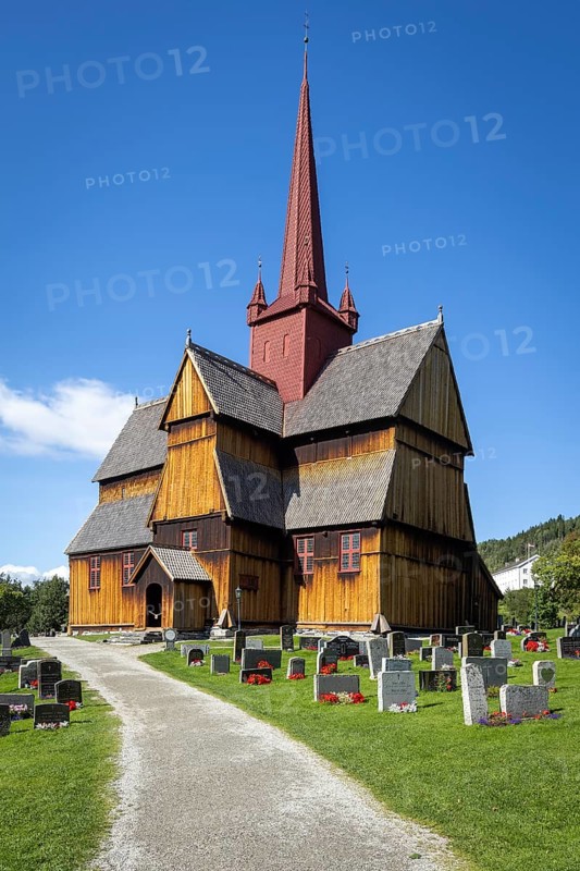 Stave church or Stavkyrkje, Ringebu, Gudbrandsdalen or Gudbrandsdalen, Fylke Oppland, Norway