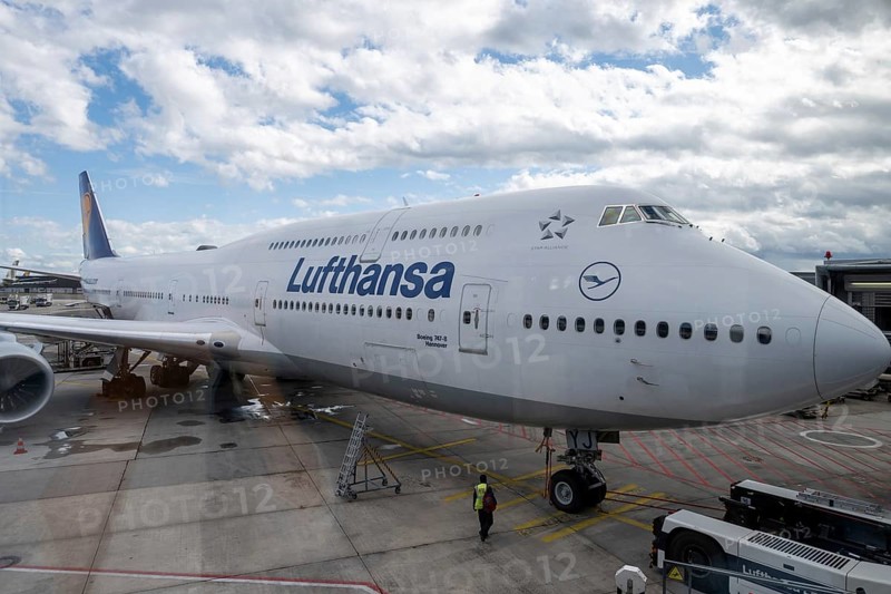 Lufthansa Boeing 747-400 jumbo jet at Frankfurt Airport, Germany