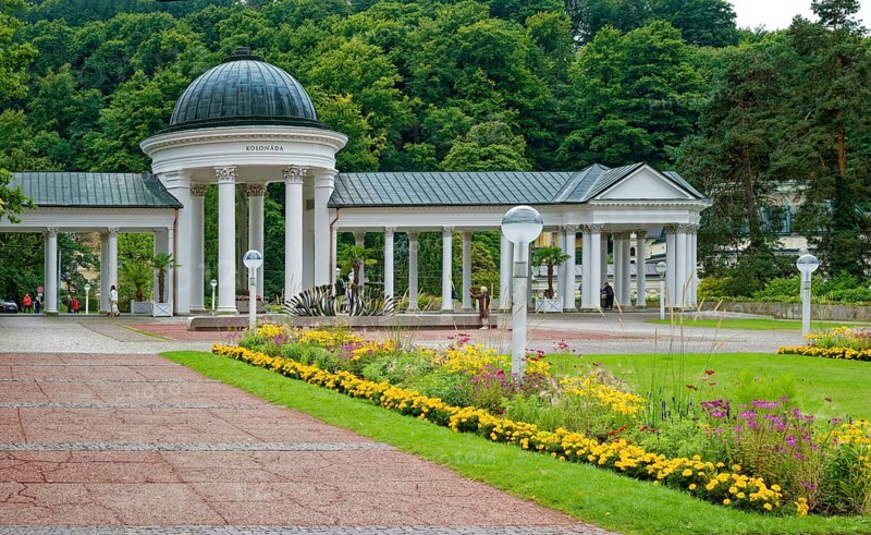 Karolina Spring, Karolina Spring, Small Colonnade, Spa Park, Spa in the Imperial Forest, Healing Spring, Health, Mariánské Lázne, Mariánské Lázne, Czech Republic, Czech Republic
