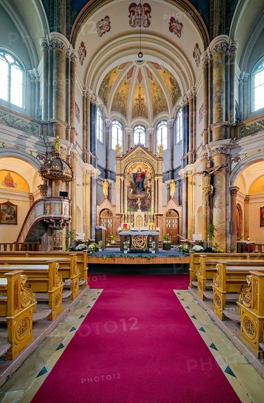 Church of the Assumption of the Virgin Mary in neo-Byzantine style, interior, spa town in the Imperial Forest, Mariánské Lázne, Mariánské Lázne, Czech Republic, Czech Republic