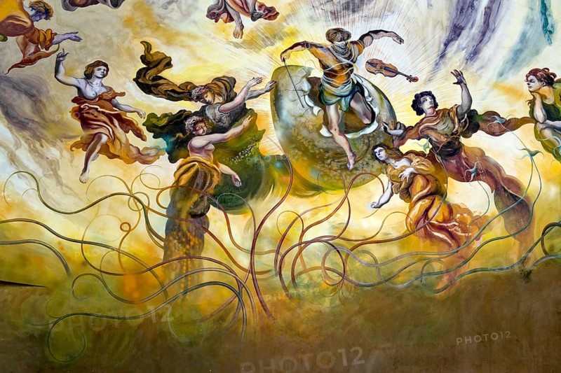 Mural, Mural, Colonnade of the Cross Spring, Healing Spring, Spa Park, Spa in the Imperial Forest, Health, Mariánské Lázne, Marienbad, Czech Republic, Czech Republic