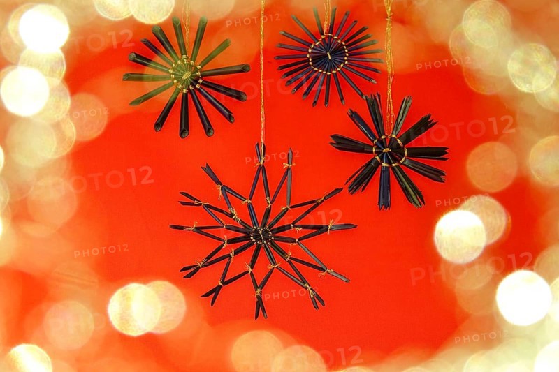 Christmas decoration, home-made straw stars, Germany