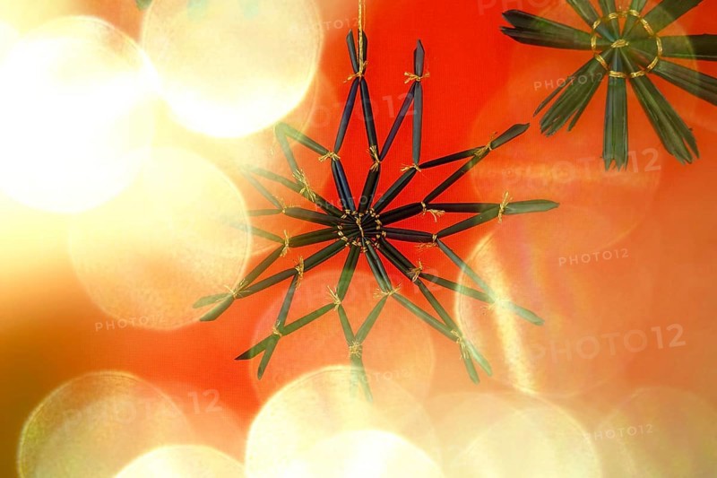 Christmas decoration, home-made straw stars, Germany
