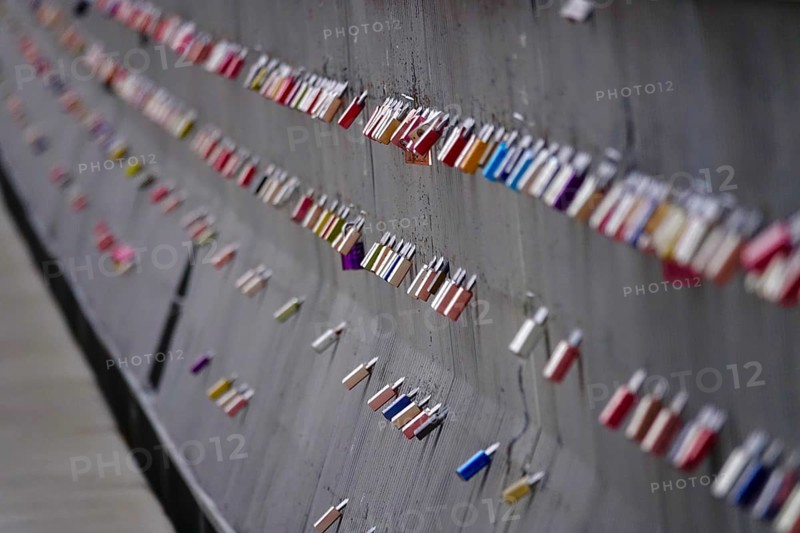 Love locks on a bridge, Germany