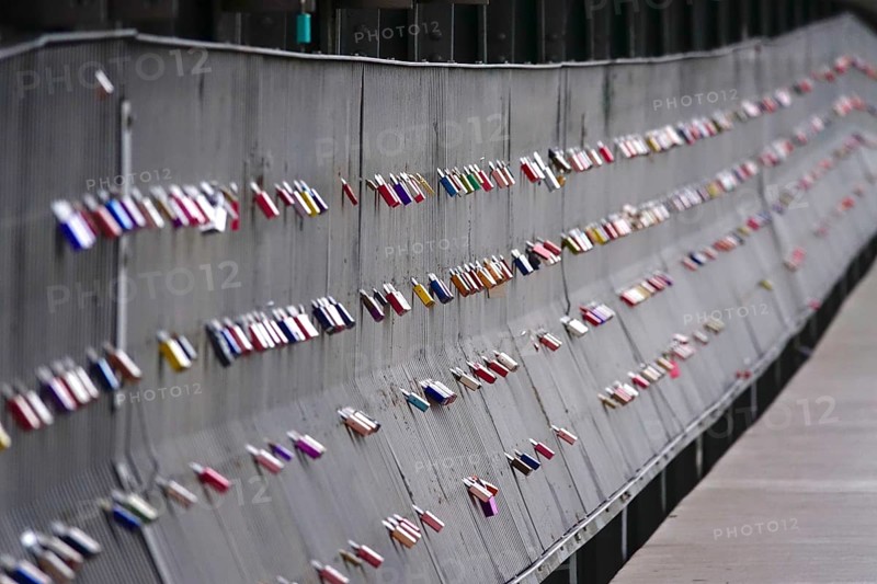 Love locks on a bridge, Germany
