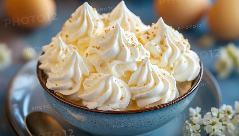 Homemade French Meringues: A Delectable Dessert Made With Whipped Egg Whites And Sugar, Then Baked To Perfection For A Sweet Treat, AI generated