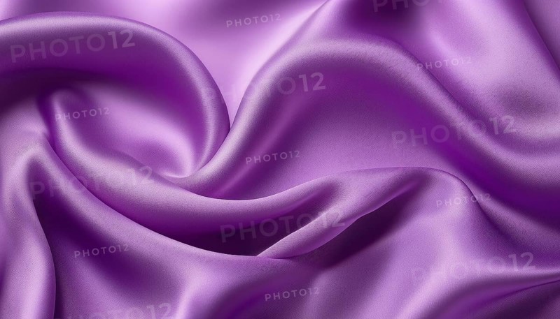 Macro Shot Of Ruffled Plum Silk Material: Detailed Close-Up Of Textured Purple Silk Cloth With Elegant Folds And Ripples Displayed, AI generated