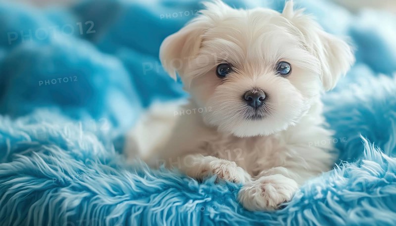 Adorable Maltese Puppy: A Tiny Canine Poses In A Stylish Setting With A Bright And Glamorous Background, AI generated