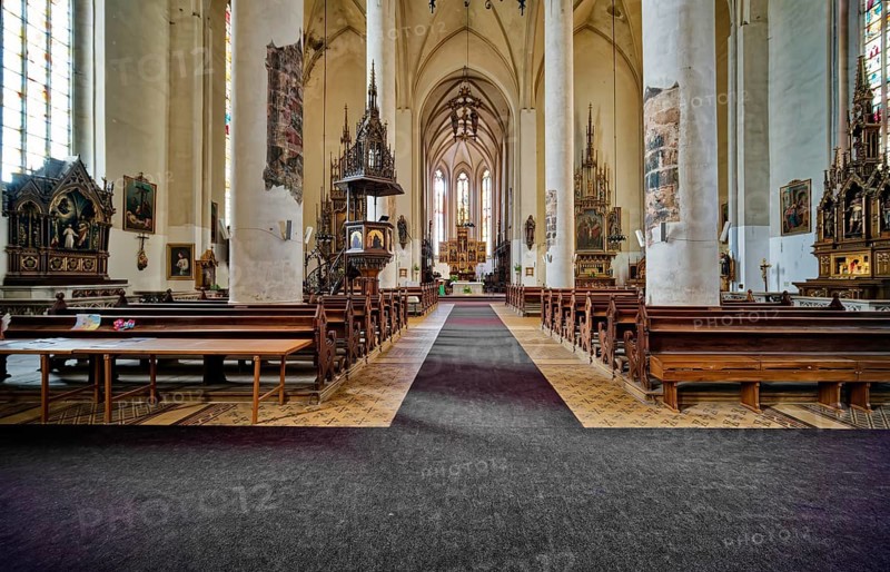 Historic Catholic parish church of St. Nicholas and Elisabeth, interior, interior, church square, Cheb, Cheb, Egerland, Bohemia, Czech Republic, Czech Republic