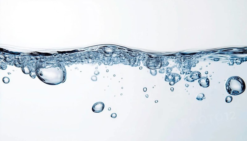 Captivating Photographs Of Large Air Bubbles Or Soda Rising To Water'S Surface. Carbonated Refreshment Creating A Stunning Visual Contrast On White Background, AI generated