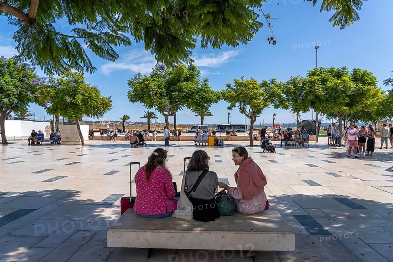 The historic centre of Lagos, Praça Infante D. Henrique square, at the Igreja de Santa Maria de Lagos church, in the west of the Algarve, Portugal