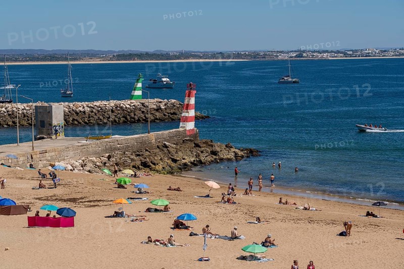 Beaches on the rocky coast of Ponta da Piedade, rugged coastal landscape, right next to Lagos town centre, harbour entrance, in the west of the Algarve, Portugal