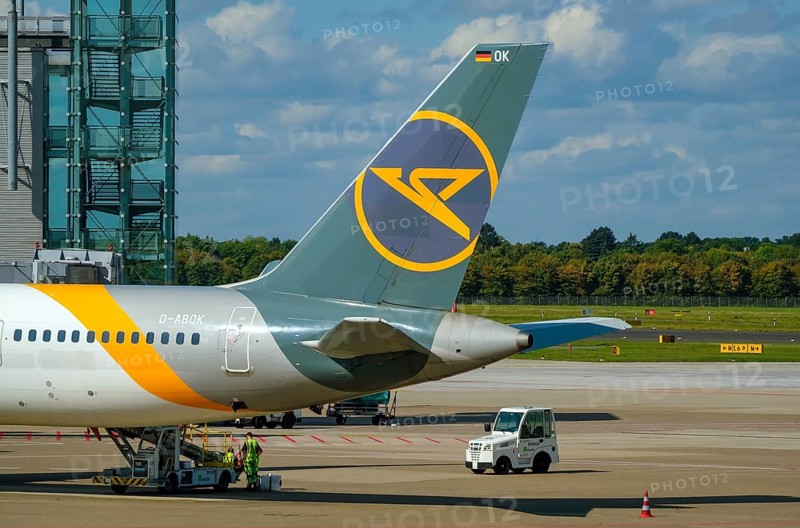 Düsseldorf, North Rhine-Westphalia, Germany - Düsseldorf Airport, Condor airline aircraft at the terminal