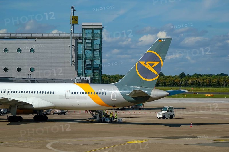 Düsseldorf, North Rhine-Westphalia, Germany - Düsseldorf Airport, Condor airline aircraft at the terminal