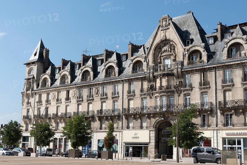 Historic buildings, Place de Hôtel de Ville, Town Hall Square, Rathausplatz, Charleville-Mézières, Mézières district, Ardennes, Grand Est, France