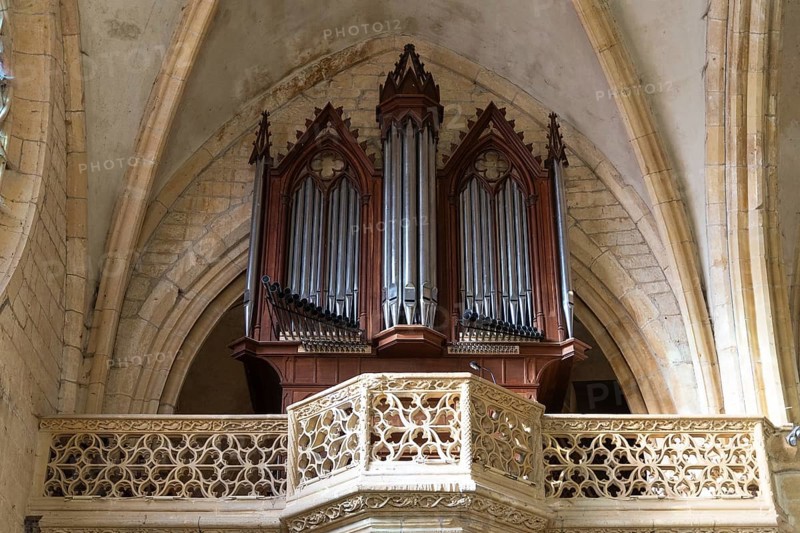 Organ, Saint-Nicolas Church, Marville, Renaissance village, Département Meuse, Grand Est, France