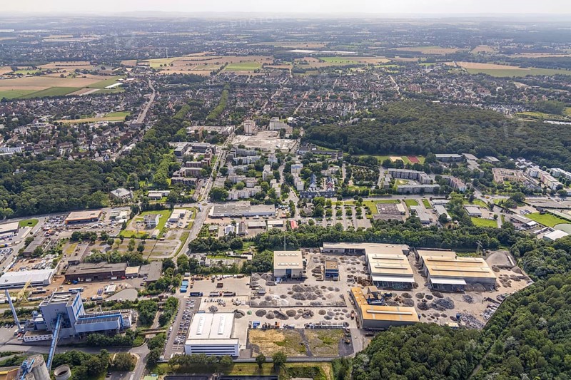 Aerial view, industrial area Neu-Monopol of the former Grimberg 1/2 mine in Bergkamen, Ruhr area, North Rhine-Westphalia, Germany, construction work, construction area, building site, building plots, construction project, construction site, Bergkamen, DE, Erich-Ollenhauer-Straße, Europe, aerial view, aerial photography, aerial photography, overview, bird's-eye view, colliery site, birds-eyes view, overview