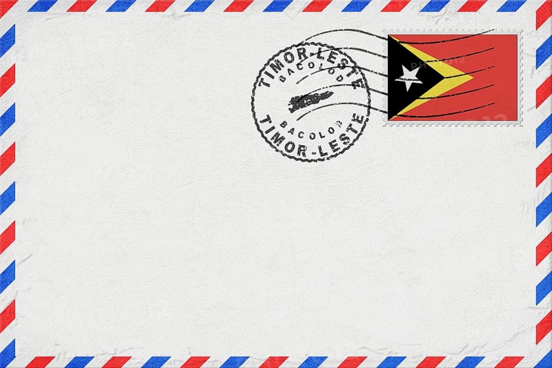 East Timor Bacolod Vintage Air Mail Envelope with Flag and Postmark