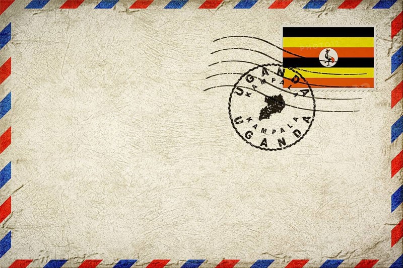 Uganda Kampala Vintage Air Mail Envelope with Flag and Postmark