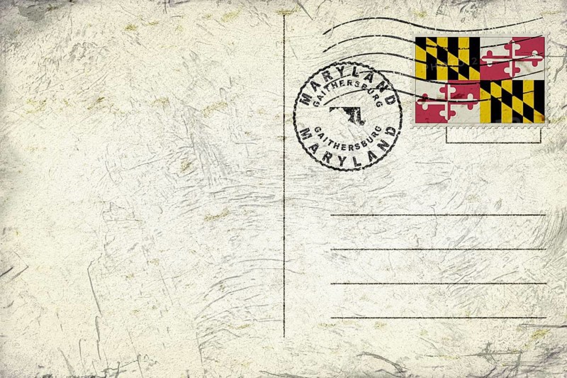 Maryland Gaithersburg Round Seal Map Design