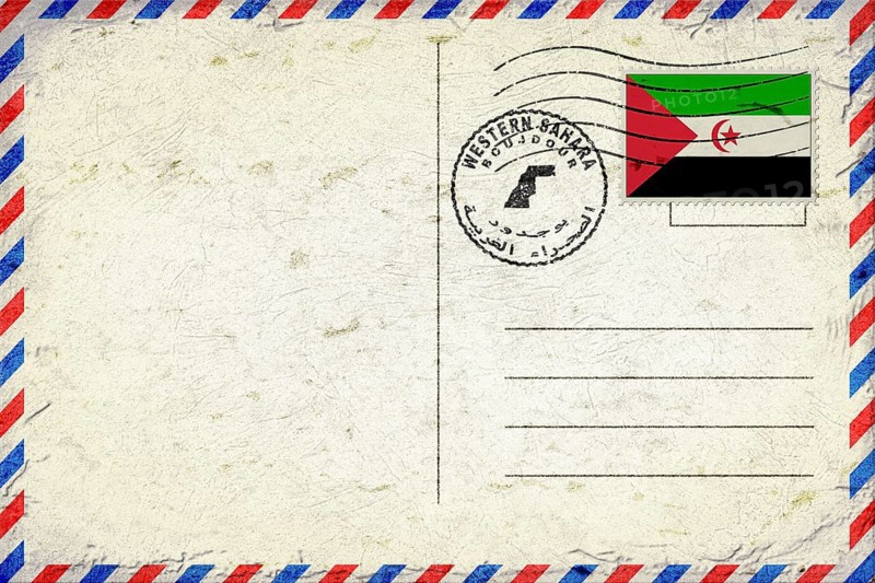 Western Sahara Boujdour Vintage Air Mail Envelope with Flag and Postmark