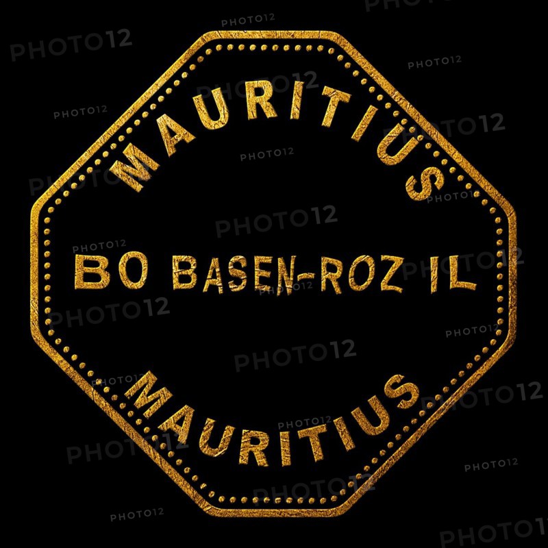 Mauritius Beau Bassin Rose Hill Gold Typography Stamp Design