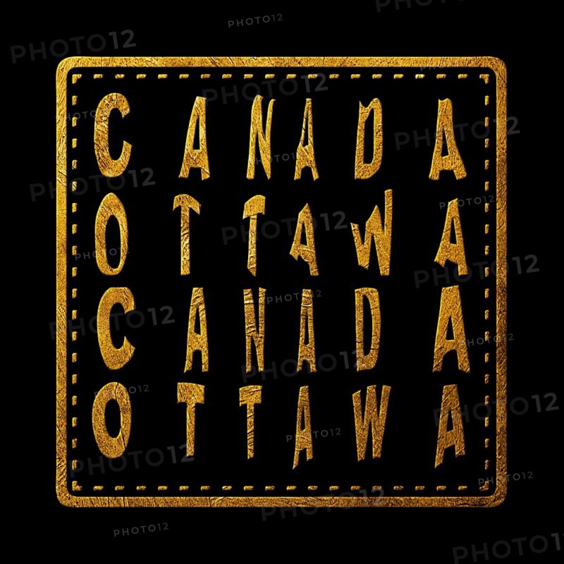 Canada Ottawa Gold Typography Stamp Design