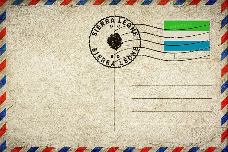 Sierra Leone Bo Vintage Air Mail Envelope with Flag and Postmark