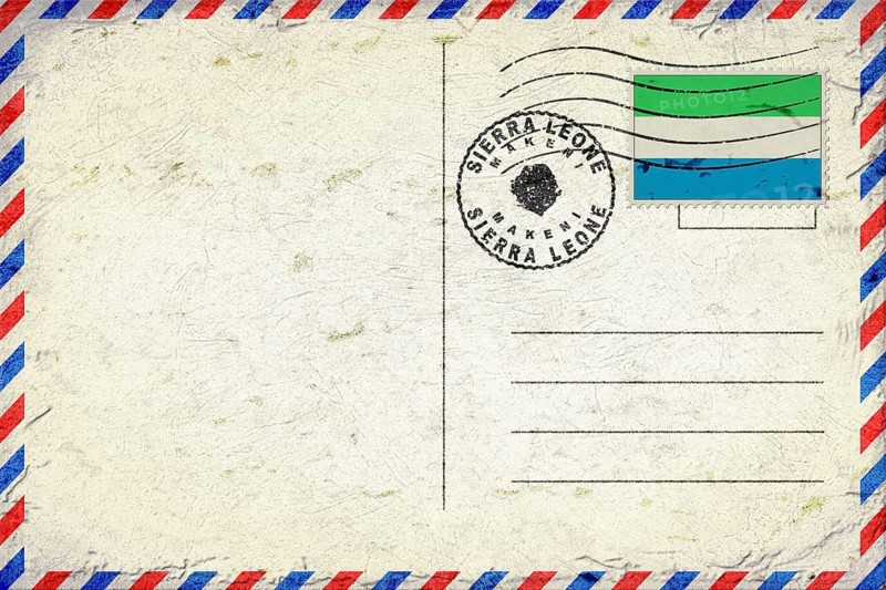 Sierra Leone Makeni Vintage Air Mail Envelope with Flag and Postmark