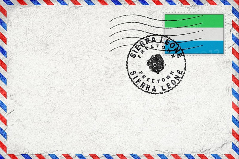 Sierra Leone Freetown Vintage Air Mail Envelope with Flag and Postmark