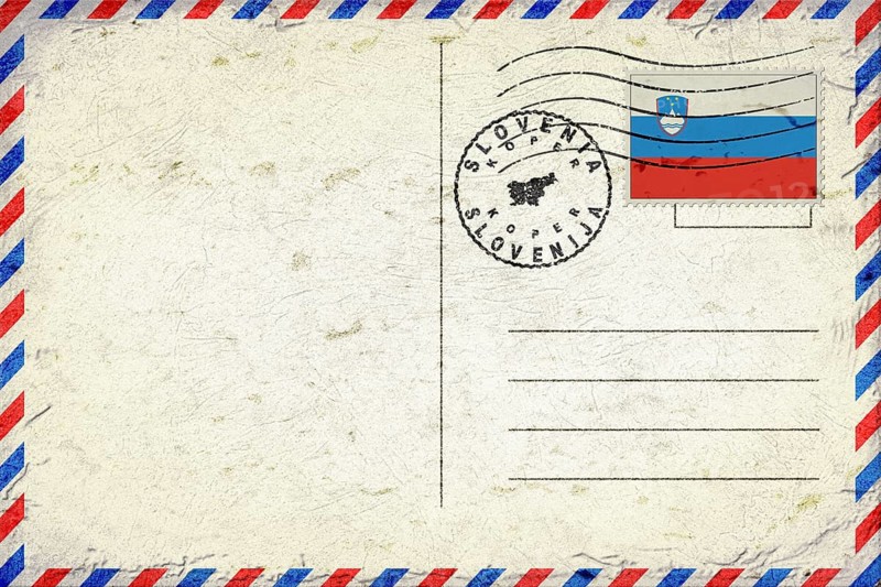 Slovenia Koper Vintage Air Mail Envelope with Flag and Postmark