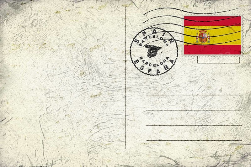 Spain Barcelona Round Seal Map Design