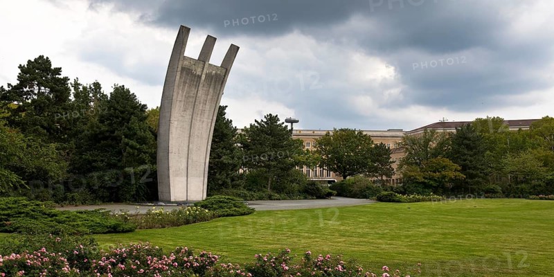 Berlin-Tempelhof airlift memorial based on plans by Eduard Ludwig, popularly known as Hunger Rake and Hunger Claw, Berlin, Germany